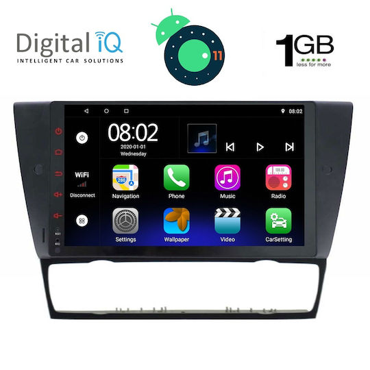 Digital IQ Ηχοσύστημα Αυτοκινήτου για BMW Σειρά 3 / Σειρά 3 (E90) / E91 / E92 E90-E91-E92-E93 (Bluetooth/USB/AUX/WiFi/GPS/Apple-Carplay/Android-Auto) με Οθόνη Αφής 9"