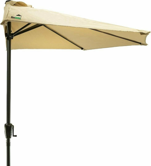 Wandmontierte Rundschirme aus Aluminium Grau / Braun Φ1.35xΥ2.30m