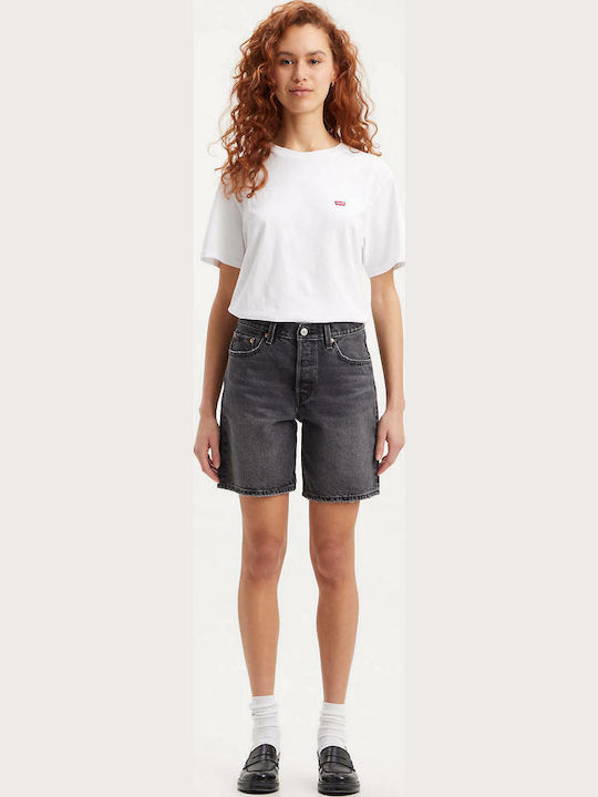 501 Women's Bermuda Shorts Jean Black Worn In - Black
