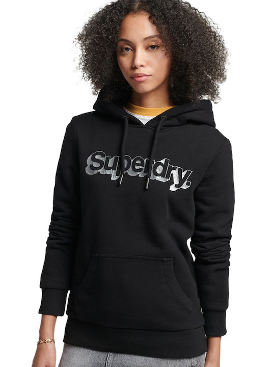 Superdry Hanorac pentru Femei Cu glugă Negru