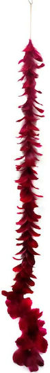 Supergreens Weihnachtliche Girlande Plastik Rot 150cm 1Stück mit Federn