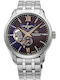 Orient Star Ανδρικό Ρολόι 40mm Χρονογράφος Αυτόματο με Ασημί Μεταλλικό Μπρασελέ