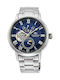 Orient Star Ανδρικό Ρολόι 41mm Χρονογράφος Αυτόματο Ασημί