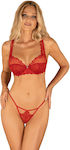 Obsessive Lonesia Seturi de lenjerie sexy Set de două piese Red 167241