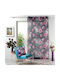 Douceur d'Intérieur Curtain with Grommet L-C Flower Life Prune 1626595 140x240cm