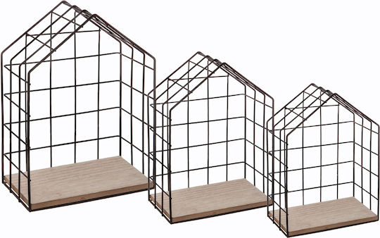 Rafturi House Negre (3 Bucăți) 22.5x11x33.7 cm