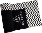 Beach towel MORSETO Luxury Black Geometric 145 x 80cm