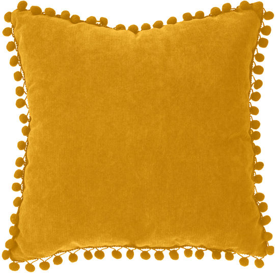 Atmosphera Μαξιλάρι Pompons Ocre 40x40εκ.