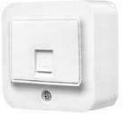 Lineme External Single Network Socket RJ45 White 50-00318-1