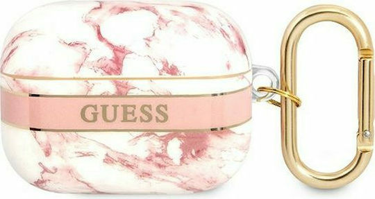 Guess Marble Strap Калъф с кука в Розов цвят за Apple AirPods Pro