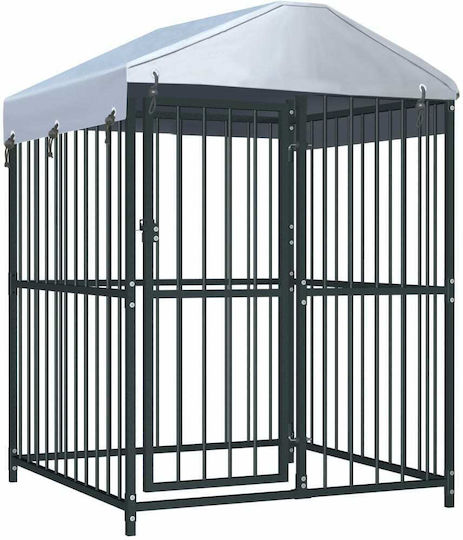vidaXL Metallic Dog Park 150x120x120cm Black