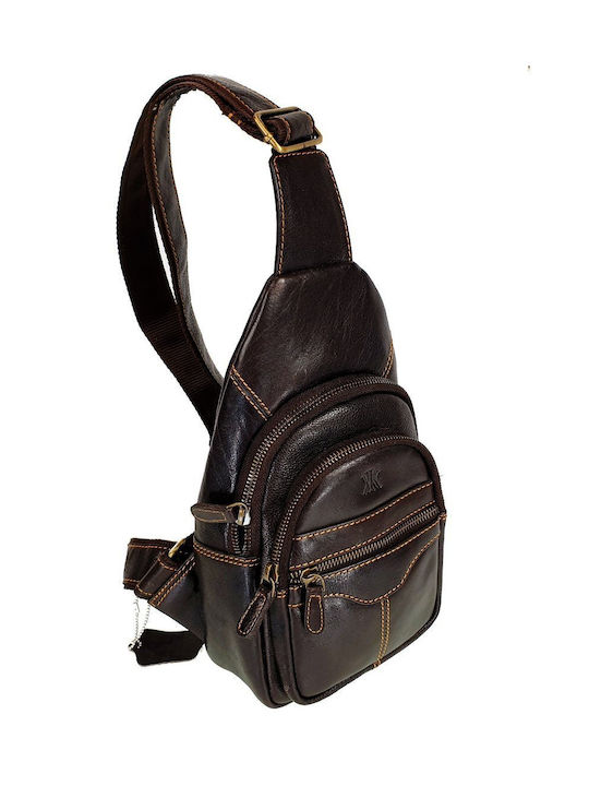 Leather Backpack Backpack Crossbody KAPPA 2802 brown Brown