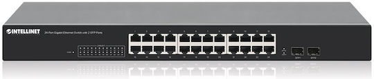 Intellinet IES-24G02B Gestionat L2 Switch cu 24 Porturi Gigabit (1Gbps) Ethernet și 2 Porturi SFP