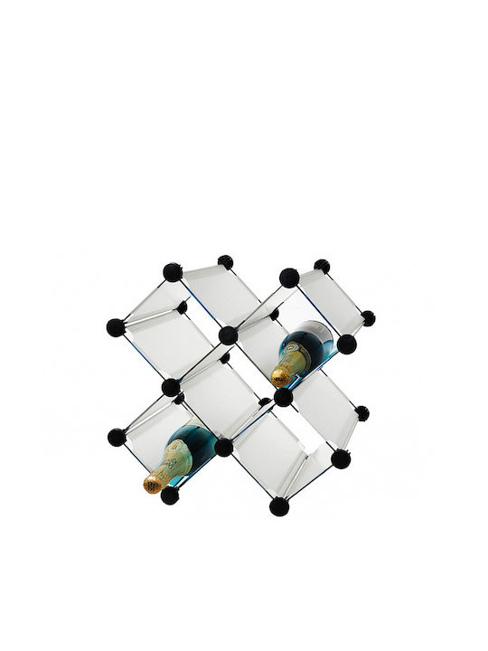 Metallische Weinregal Tischplatte Transparent-Schwarz Metallische Weinregal Tischplatte Transparent-Schwarz