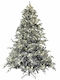 Snowy Christmas White Tree with Metallic Base, Built in Branches and LED Lighting H210cm