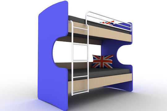 Scrill Kids Bed Bunk Single Blue for Mattress 90x200cm
