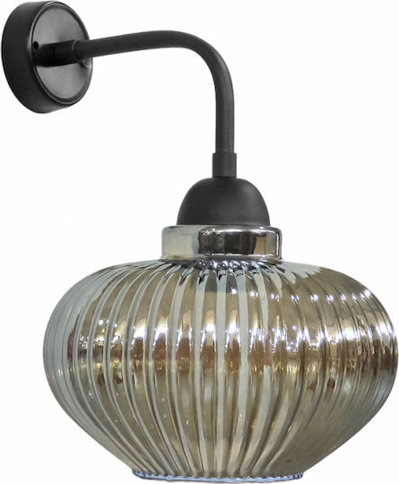Heronia Rigato Ap Bl-Fyme Vintage Lamp Wall with Socket E27 Black 25x32cm