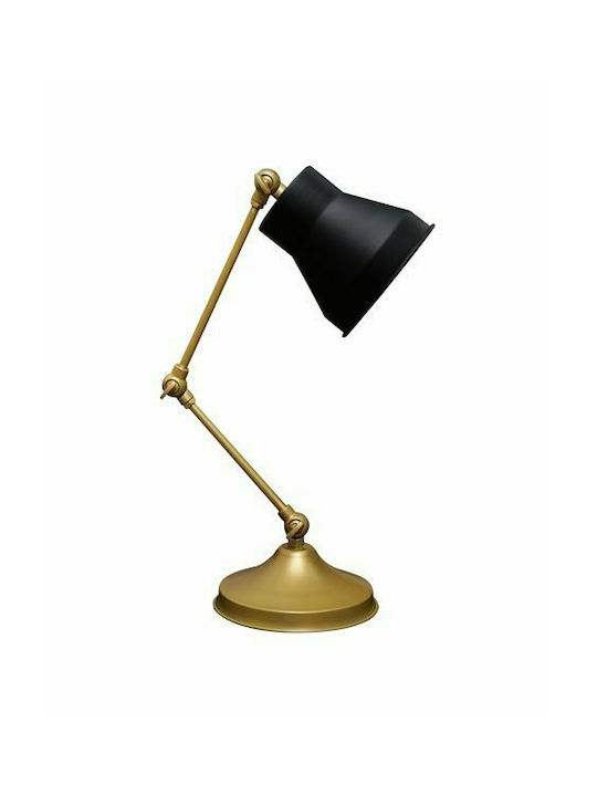HomeMarkt Schreibtischlampe mit klappbarem Arm für Fassung E27 in Gold Farbe