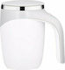 Factory Self Stirring Ποτήρι Θερμός Ανοξείδωτο 380ml Λευκό με Λαβή