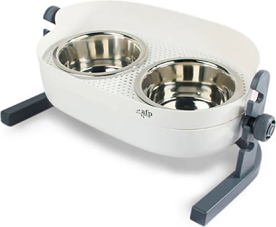 All For Paws Plastic Bowl Food & Water for Dog 2x 200ml in Silver Color
