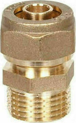 Novara Rubinetterie Male Compression Tube Fitting Brass 1/2" 18mm 64003