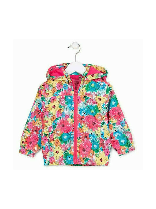 Losan Waterproof Kids Casual Jacket short Hooded Fuchsia