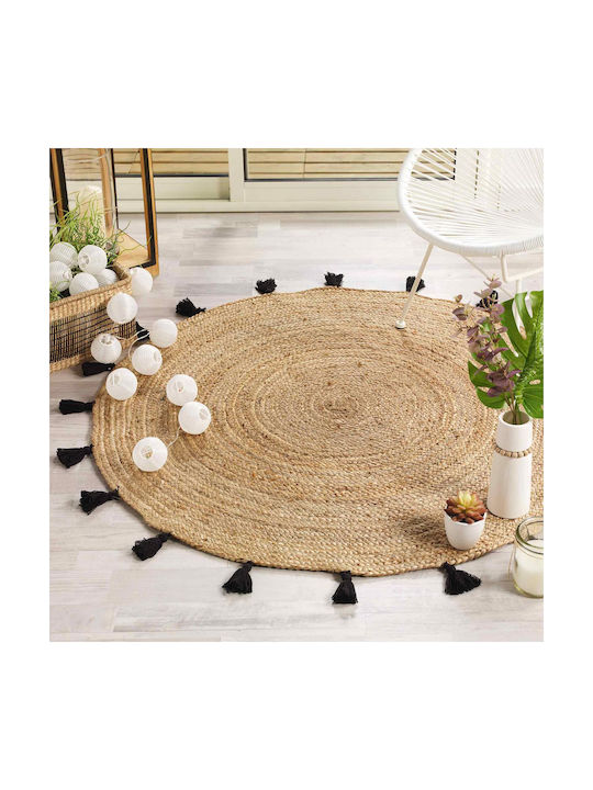 L-C Shira Rug Round Summer from Jute Noir
