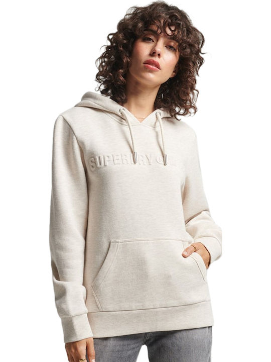 Superdry Γυναικείο Φούτερ με Κουκούλα Μπεζ