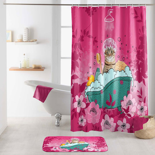 Non-Slip Bath Mat L-C Chatibulle 1801332 Fuchsia 45x75cm