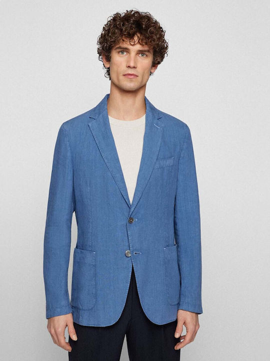 Boss Men's Summer Suit Jacket Slim Fit Light Blue