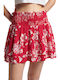 High-waisted Mini Skirt Floral Red