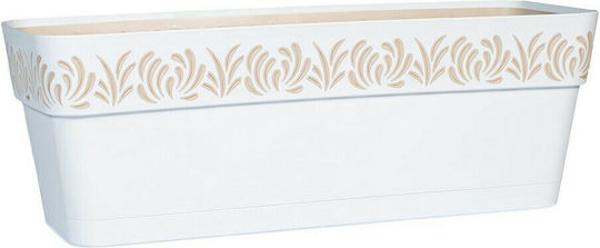 Stefanplast Gaia Self-watering Planter Box Plastic White 49.5x17x19cm.