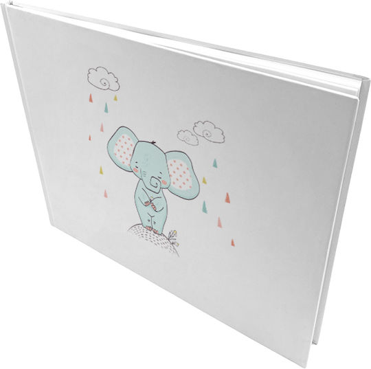 Bonjour Bebe Elephant Baptism Guest Book Made of Cardboard