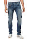 Men's Jeans Pants with Slim Fit Mid Stone Wash Denim