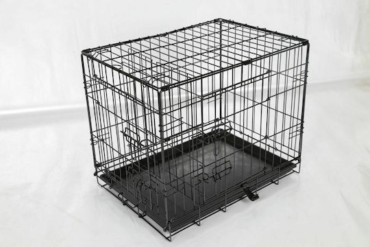 L Dog Wire Crate with 2 Doors 76x46x53cm