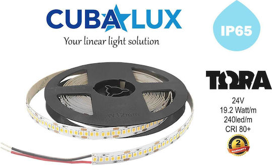 Cubalux Waterproof LED Strip 24V Natural White Light 5m