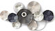 ArteLibre Geometric Wall Decor Element Grey Metal 80x5.5x44cm