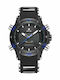 Weide Digital Herrenuhr 48mm Batterie mit Schwarz Kautschukarmband