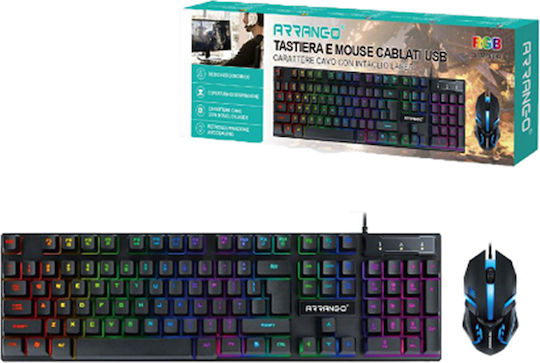 Arrango ASM76394 Set Gaming Tastatur mit RGB-Beleuchtung & Maus (Englisch US)
