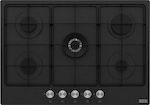 Franke FHSM 755 4G DC ON E Onyx Smart Autonomous Cooktop with Liquid Gas Burners 73x51cm