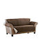 Elastic Cover for Two Seater Sofa Brown 160εκ. 1pcs