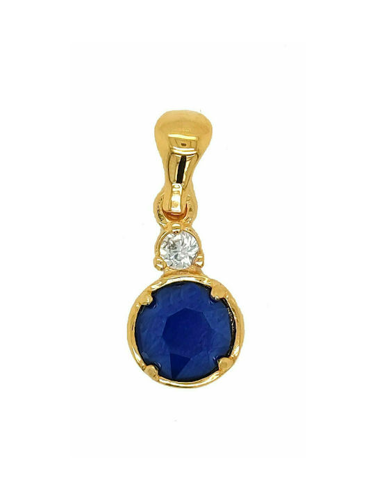 Royal Blue FM51 Necklace from Gold Plated Silver