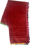 Viopros Beach Towel Cotton Red 160x90cm.