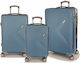 Playbags Travel Suitcases Hard Light Blue with 4 Wheels Set 3pcs ps828-set3