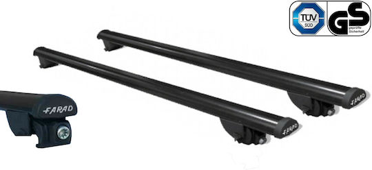 Farad Farad Metal Roof Bars 120cm for Volkswagen Sharan 5D 2011 Set with Roof Rack Legs and Lock Black