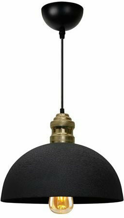 HomeMarkt Verstellbar Hängelampe Schwarz Glocke mit Fassung E27 23x12x73cm.