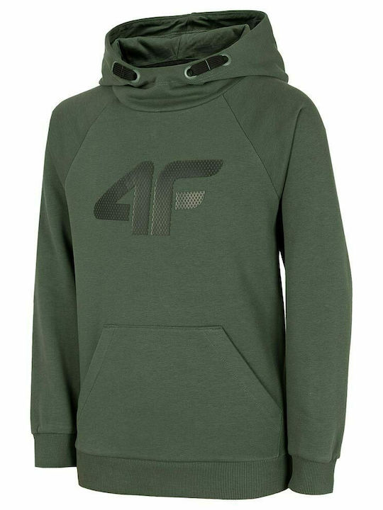 4F Kids Sweatshirt with Hood and Pocket Khaki