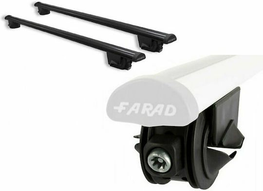 Farad Car Roof Bars Metallic 120cm for Citroen Nemo 5D 2007 Set with Roof Rack Legs and Lock Black