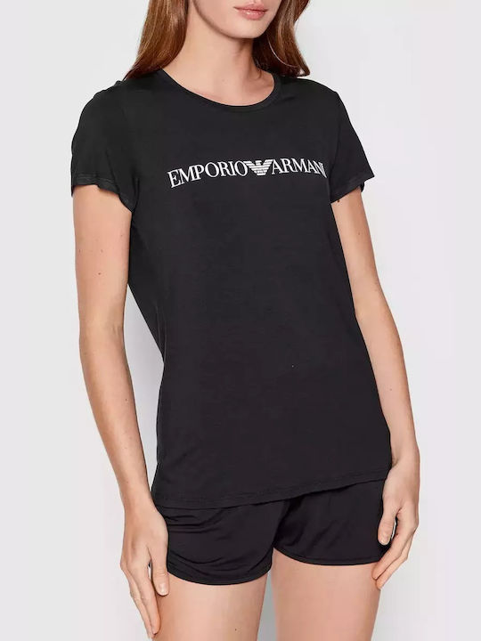 Emporio Armani Γυναικείο T-shirt Μαύρο με Στάμπα