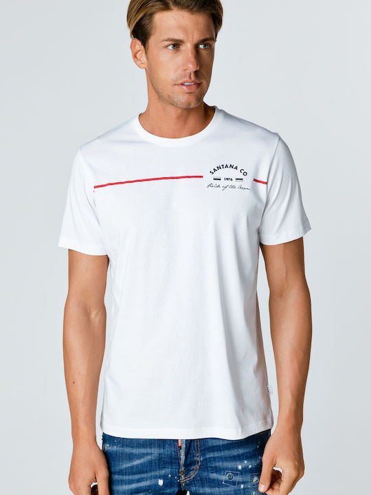 Snta T-shirt with Print & Embroidery SANTANA CO - White